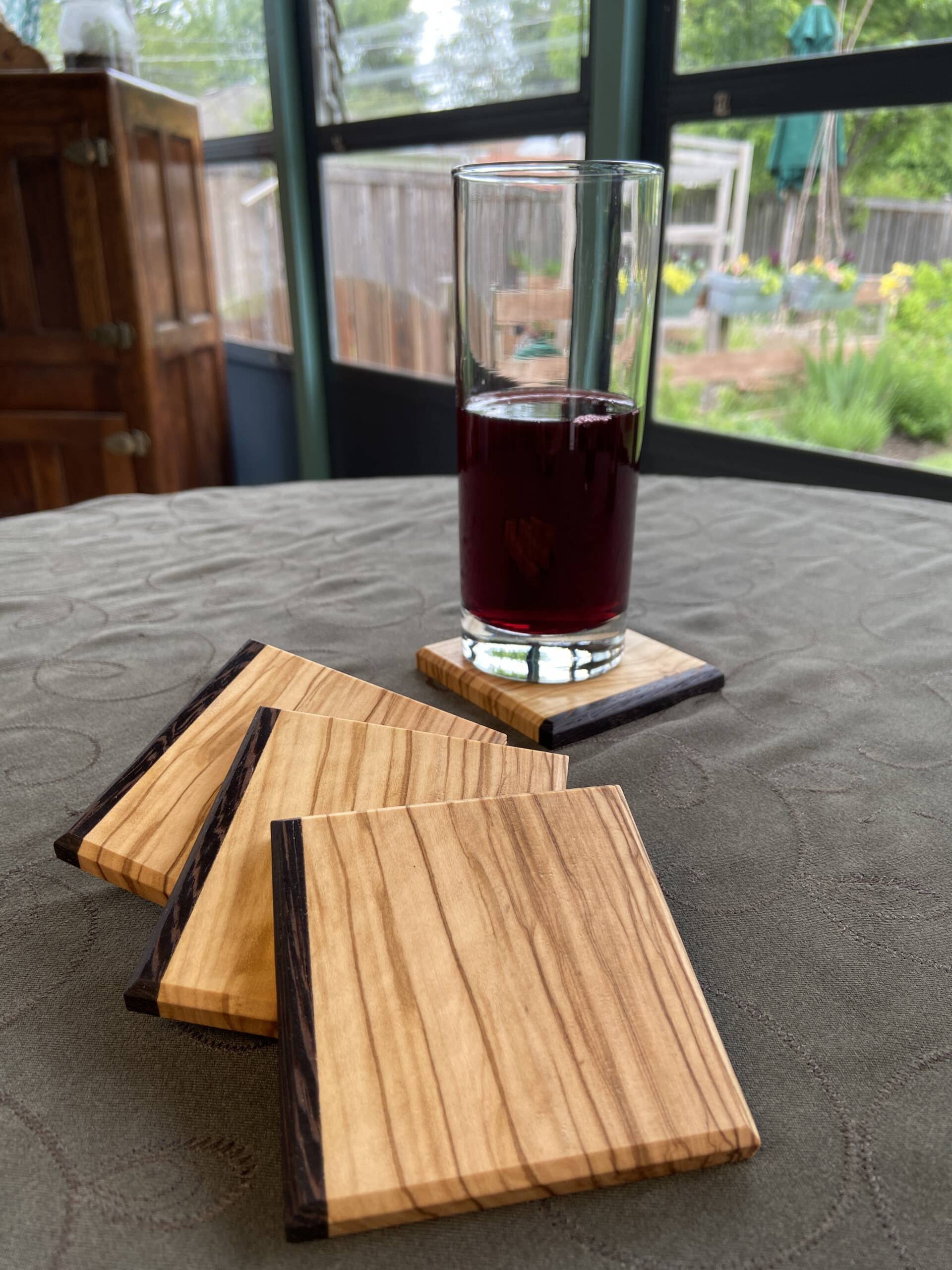 olive/wenge coasters