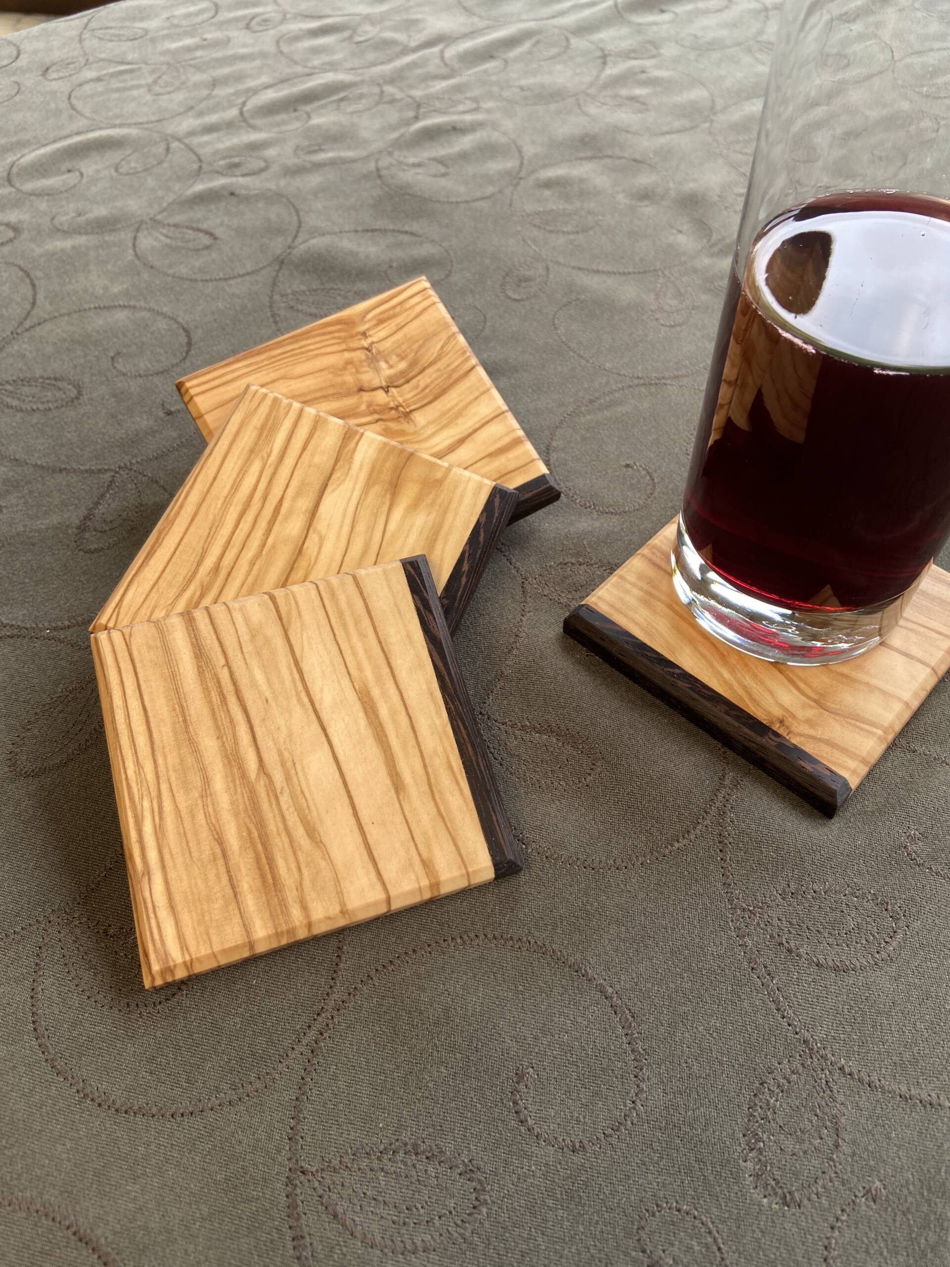 olive/wenge coasters