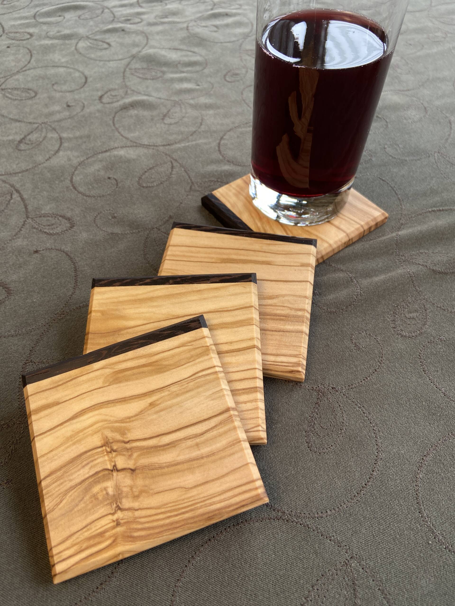 olive/wenge coasters