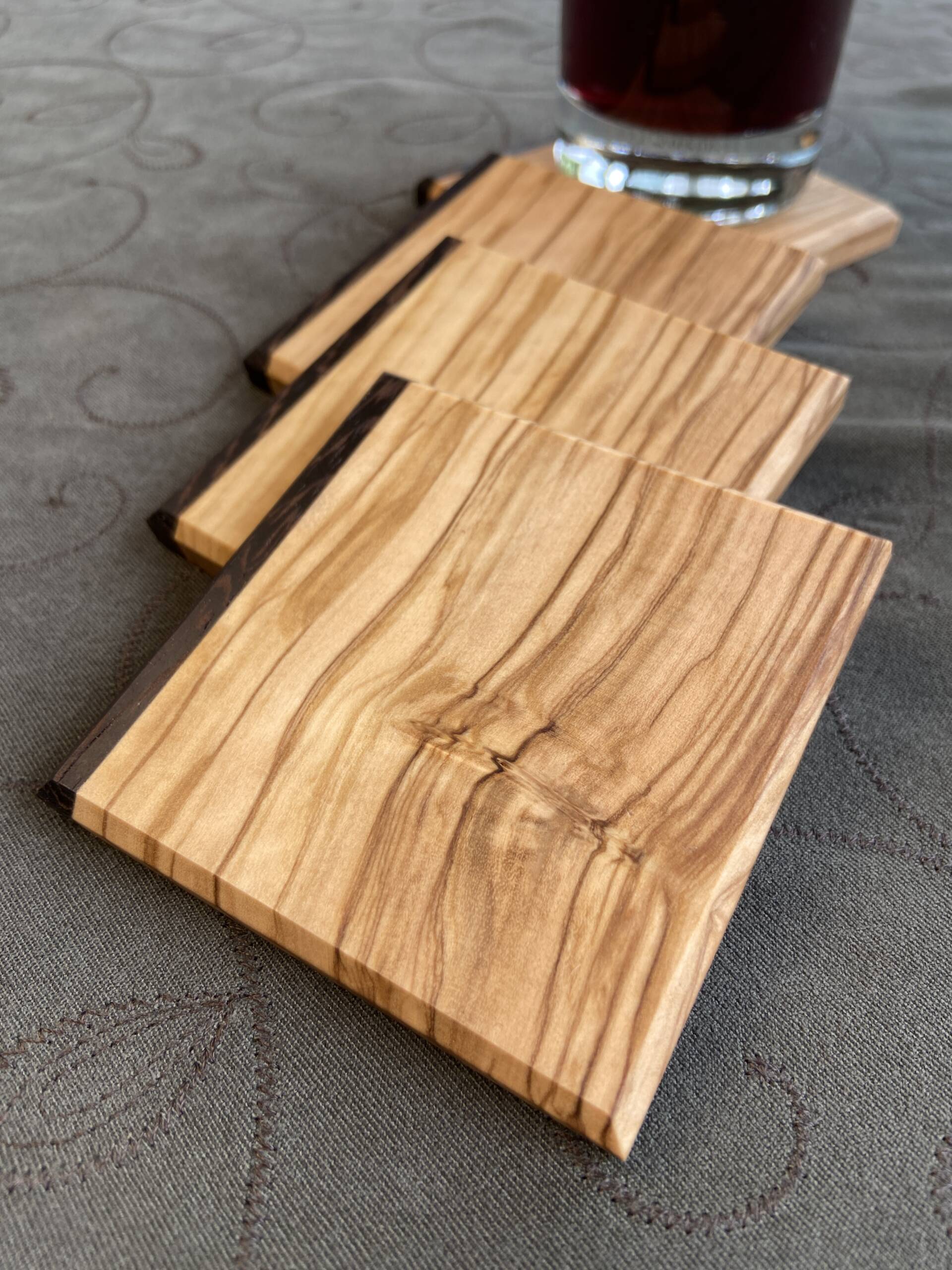 olive/wenge coasters