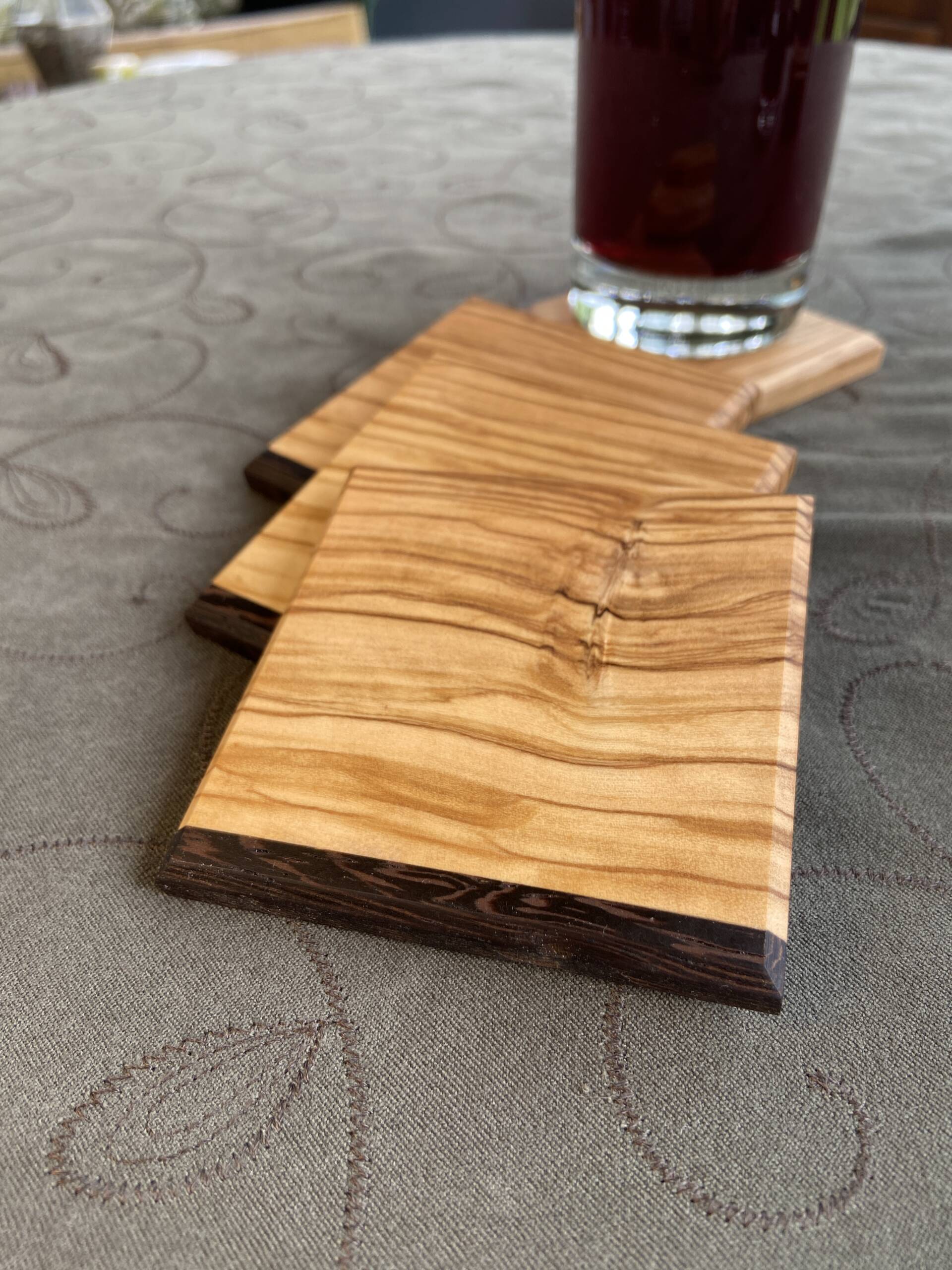 olive/wenge coasters